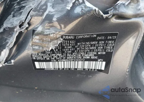 2023 Subaru Ascent Onyx Edition Limited 7-Passenger z USA, uszkodzony, nr VIN 4S4WMAKD8P3434272